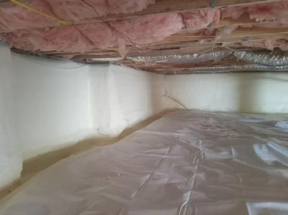 Crawl space encapsulation with closed-cell spray foam for Commercial Roof Restoration in Ken Caryl